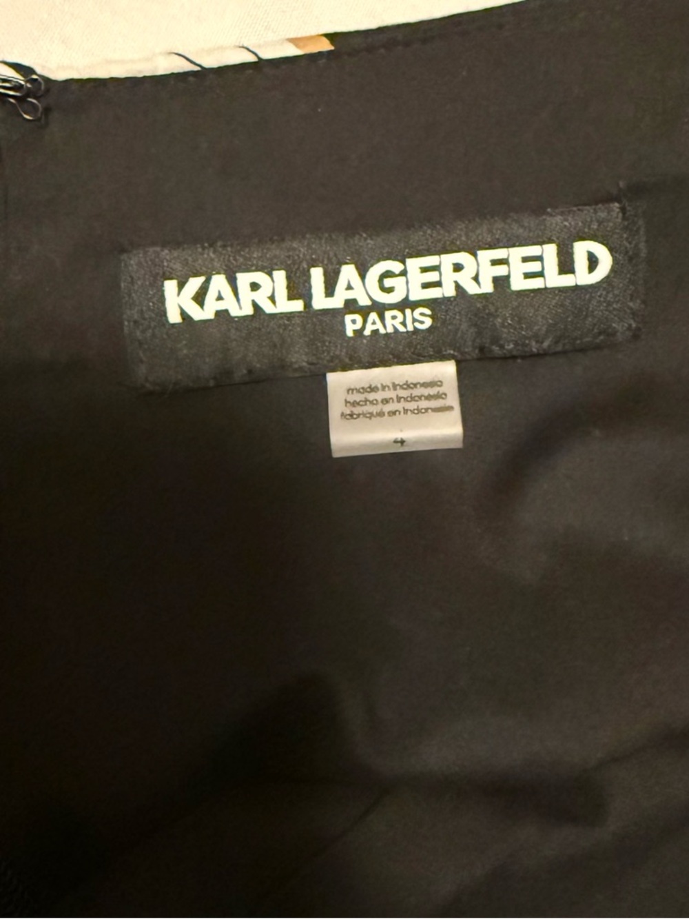 Karl Lagerfeld Black Midi Dress with Cream Floral Print - Picture 7 of 10